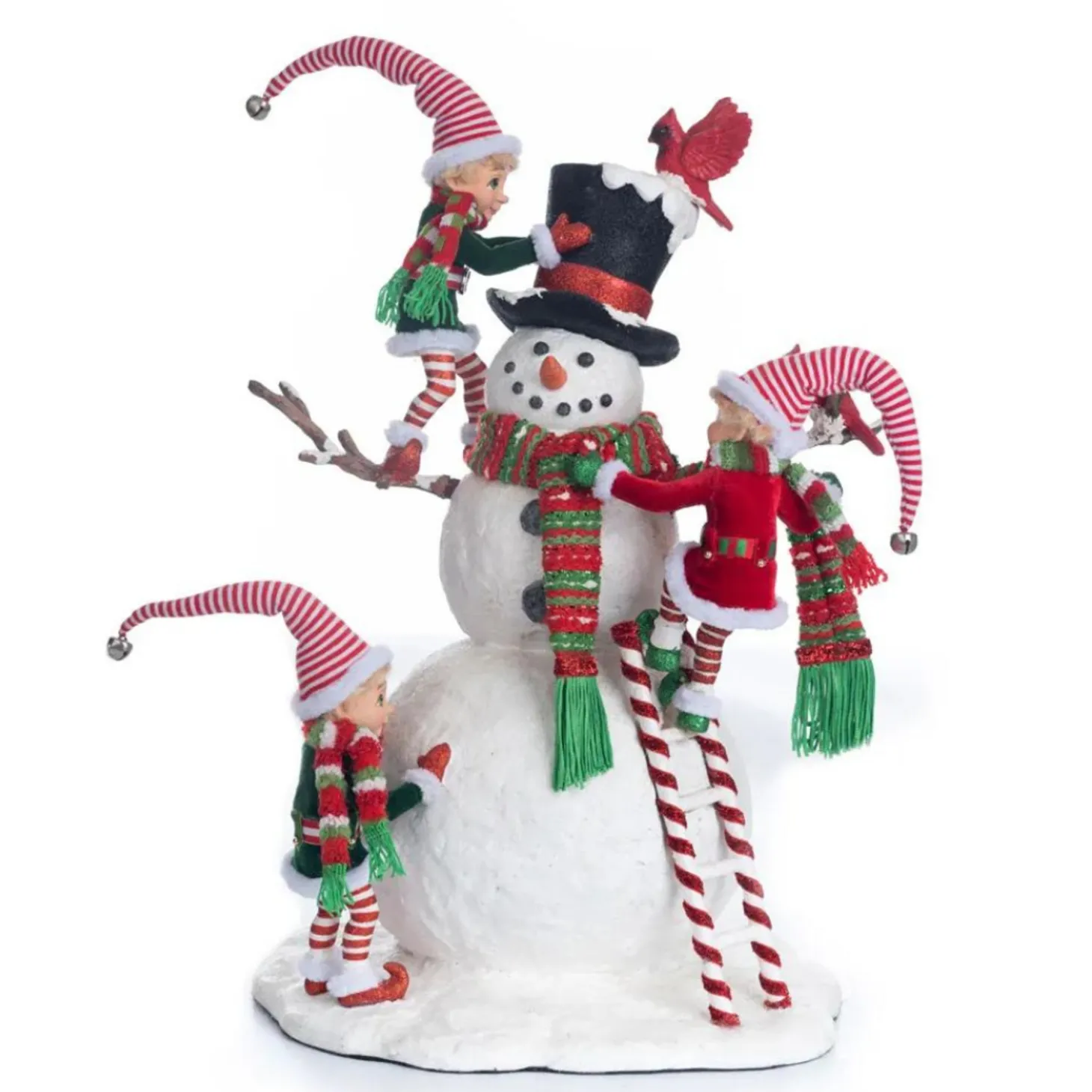 Katherine's Collection 18" Peppermint Palace Elves And Snowman Christmas Figure 28-328818