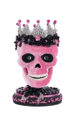 Katherine's Collection 12.5" Pink Panic Skull Trinket Box Halloween Decoration 28-428400