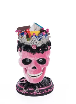 Katherine's Collection 12.5" Pink Panic Skull Trinket Box Halloween Decoration 28-428400