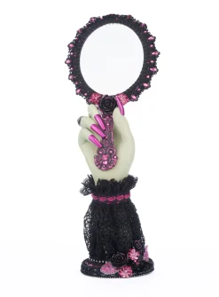 Katherine's Collection 16.5" Pink Panic Hand Held Mirror With Hand Halloween Decoration 28-428401