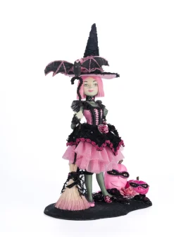 Katherine's Collection 14.75" Rosalie Blackthorne Pink Tabletop Witch Halloween Decoration 28-428510