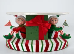 Katherine's Collection 13.25" Santa Claus Is Coming To Town Naughty And Nice Cake Stand 28-128245