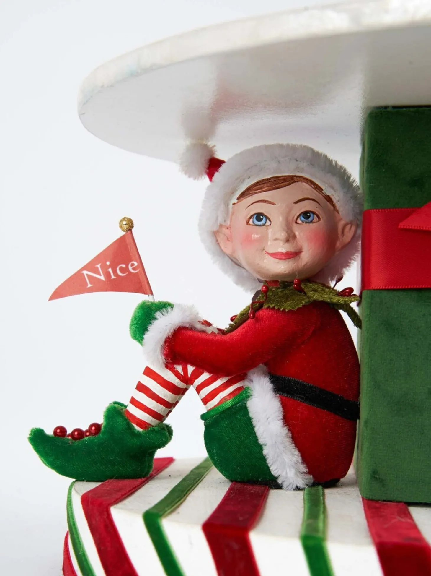 Katherine's Collection 13.25" Santa Claus Is Coming To Town Naughty And Nice Cake Stand 28-128245