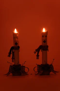 Katherine's Collection 12.5" Set Of 2 Village Of Holly Woods Caroling Candles Christmas Decoration 28-428536