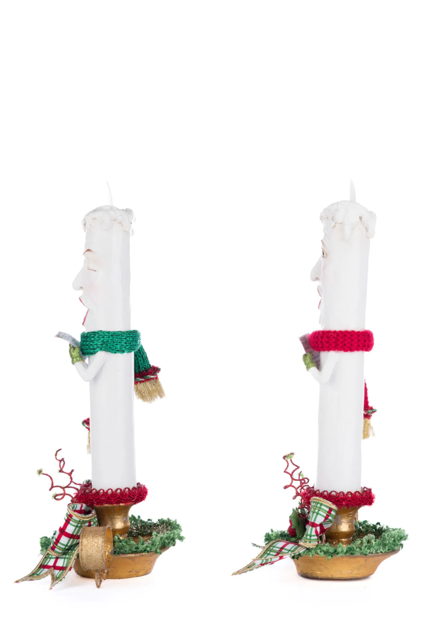Katherine's Collection 12.5" Set Of 2 Village Of Holly Woods Caroling Candles Christmas Decoration 28-428536