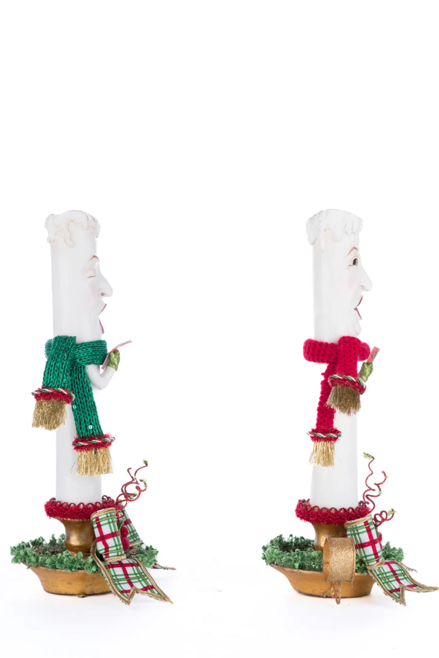 Katherine's Collection 12.5" Set Of 2 Village Of Holly Woods Caroling Candles Christmas Decoration 28-428536