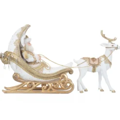 Katherine's Collection 28.5" Starry Night Celestial Moon Santa In Sleigh With Reindeer Christmas Figure 28-328829