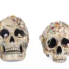 Katherine's Collection 8.5" Tabletop Jewel Encrusted Skull Figures Set Of 2 Halloween Decoration 28-428214
