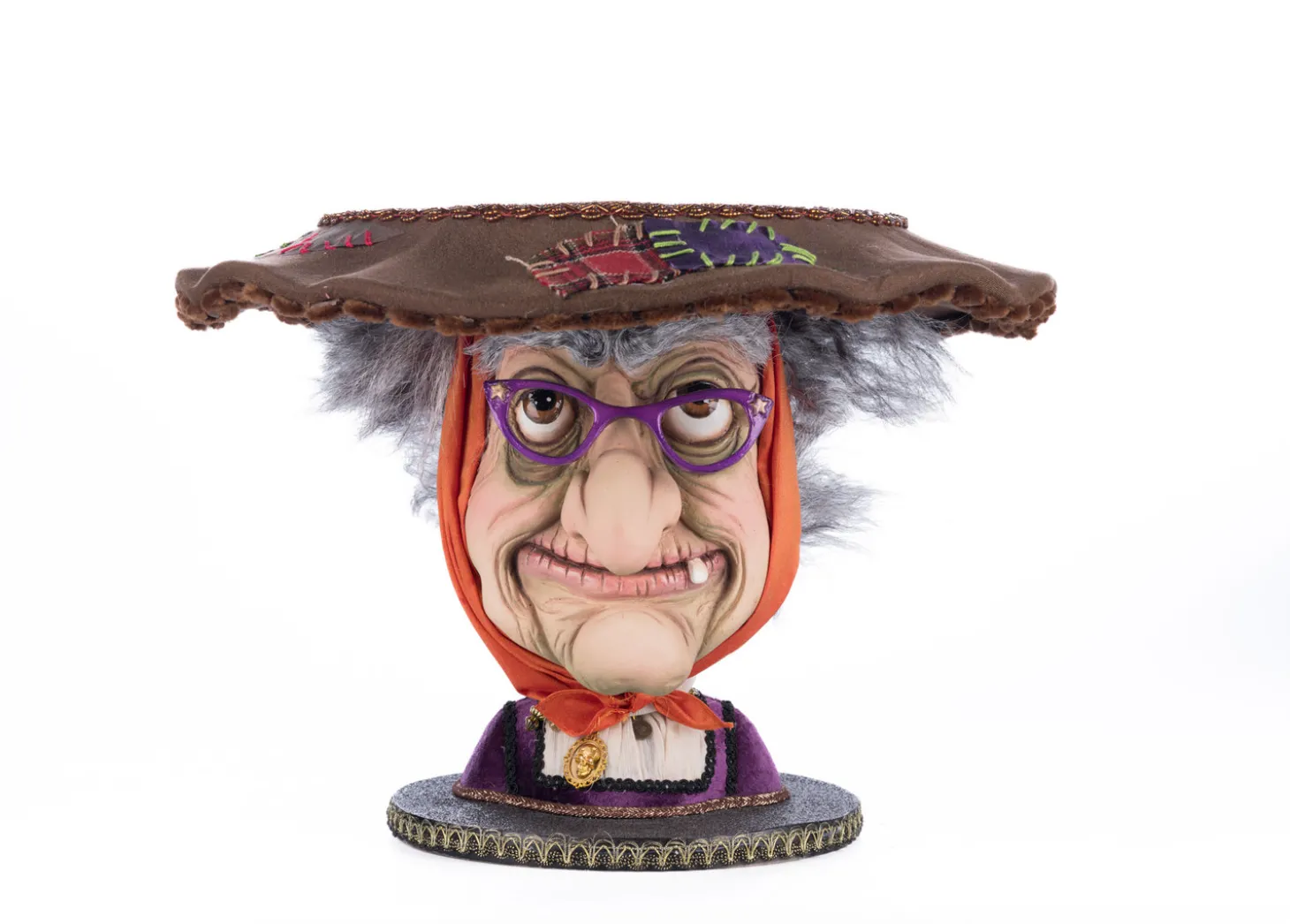 Katherine's Collection 16" Witch Head Cake Plate Halloween Home Decoration 28-428156