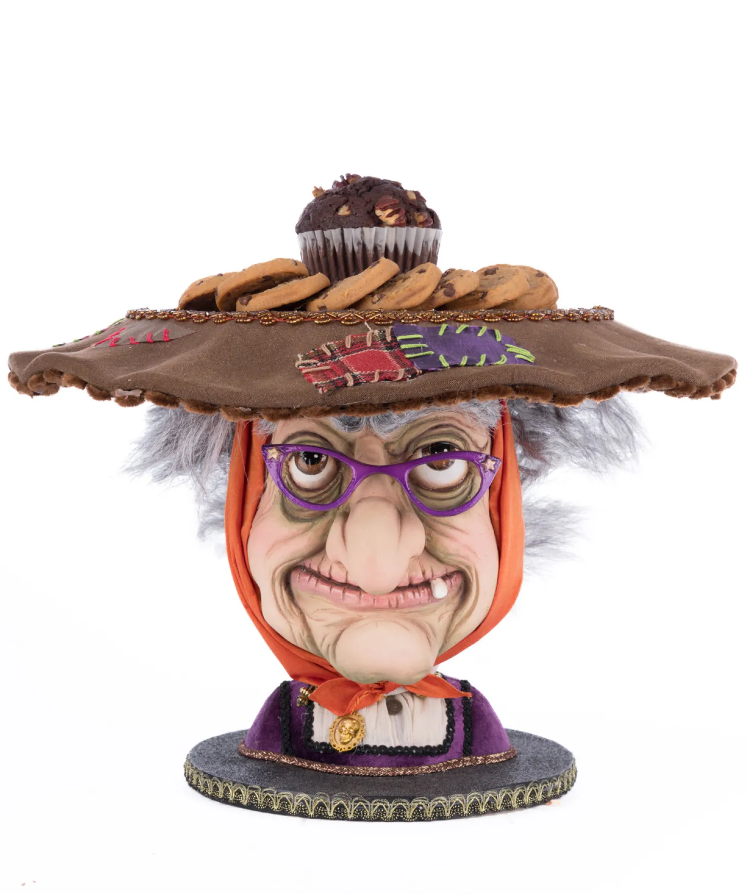 Katherine's Collection 16" Witch Head Cake Plate Halloween Home Decoration 28-428156