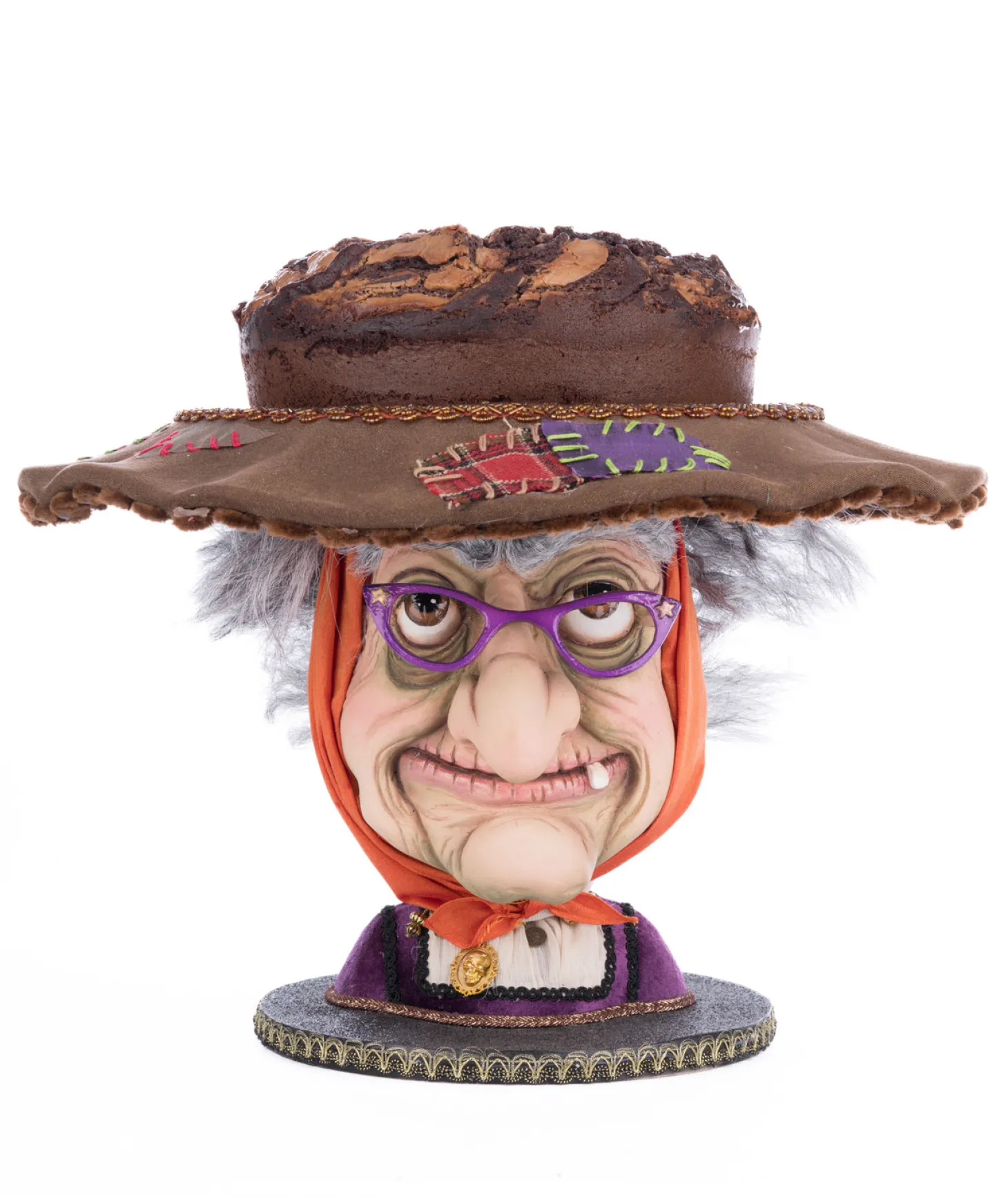 Katherine's Collection 16" Witch Head Cake Plate Halloween Home Decoration 28-428156