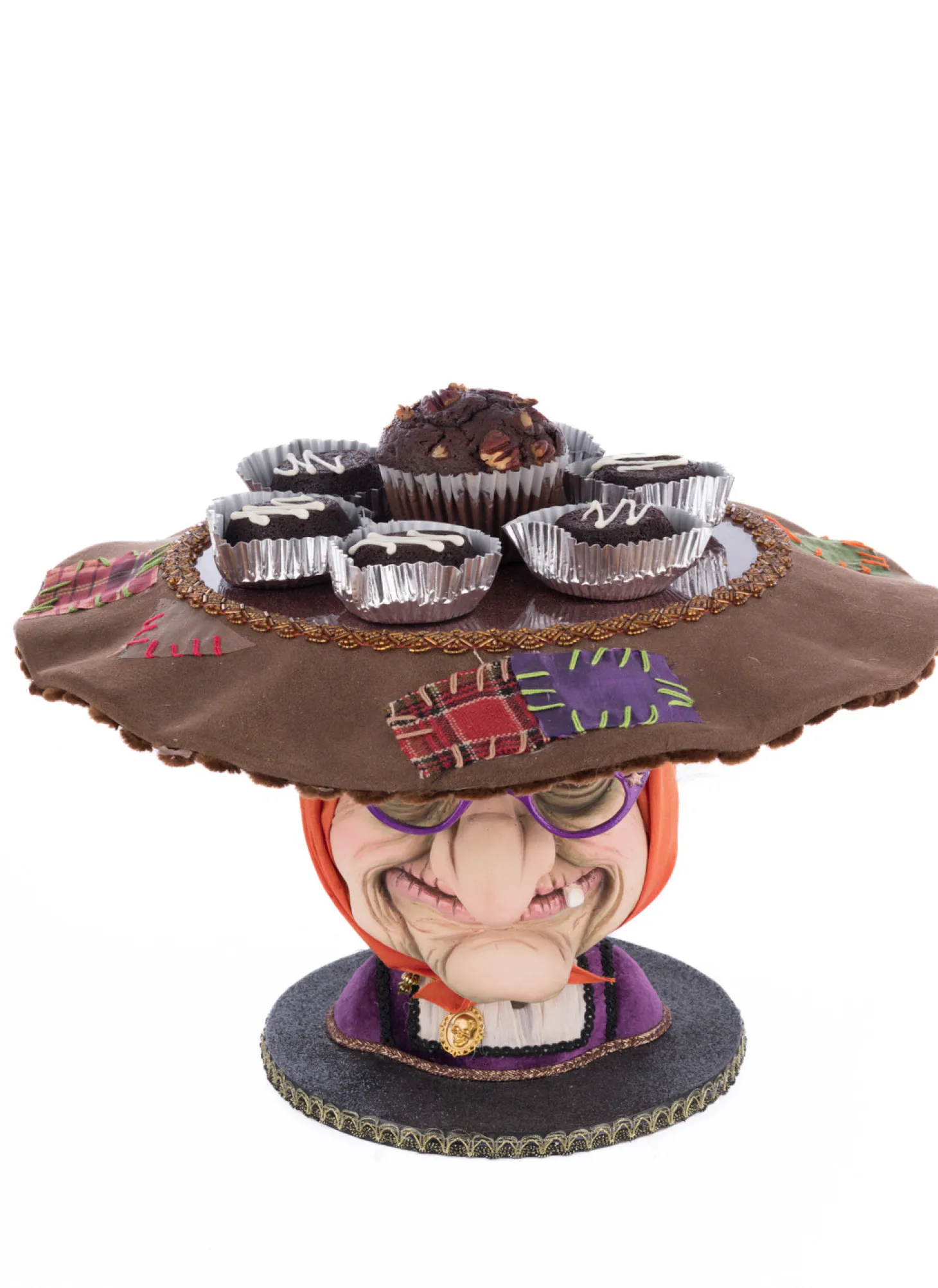 Katherine's Collection 16" Witch Head Cake Plate Halloween Home Decoration 28-428156