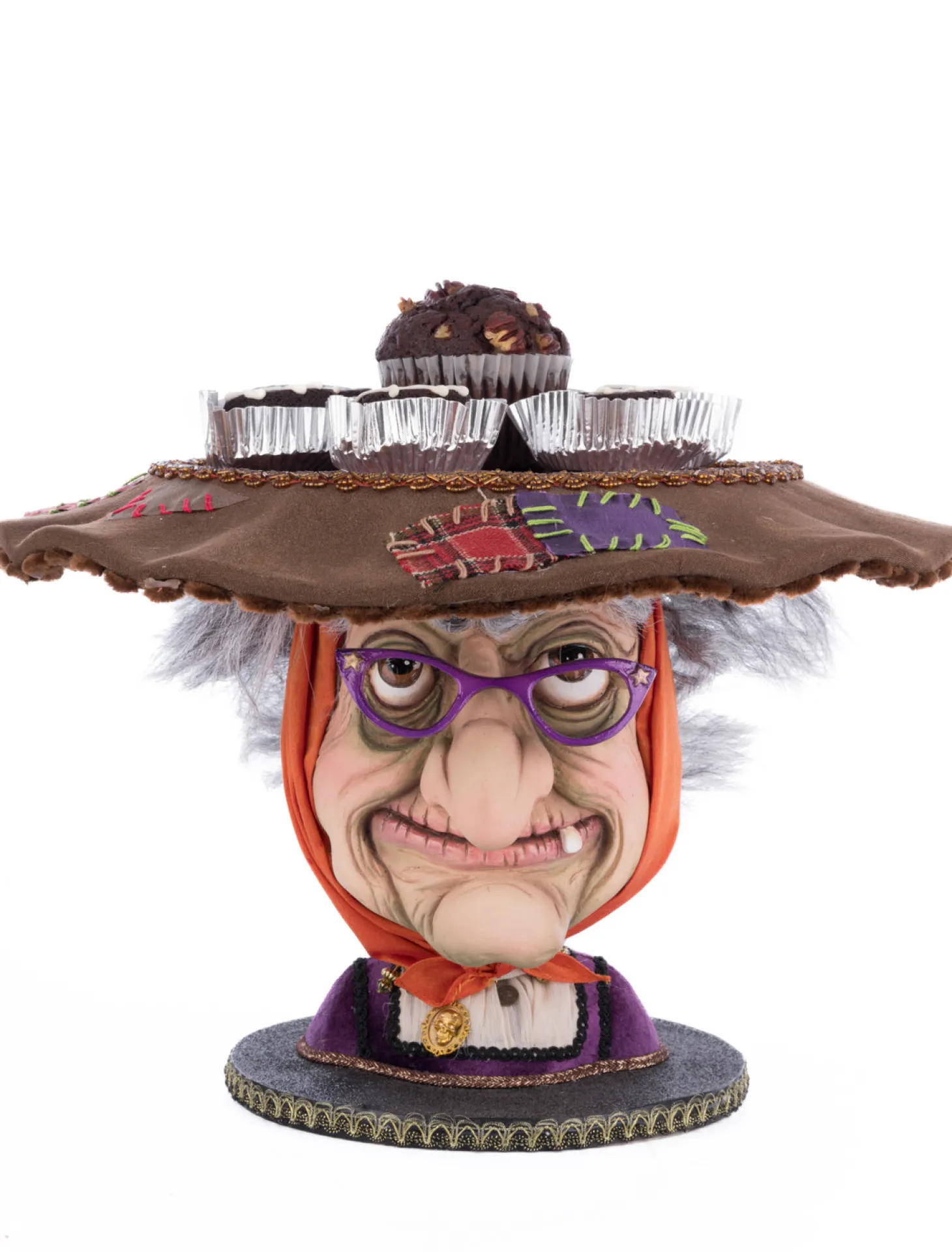 Katherine's Collection 16" Witch Head Cake Plate Halloween Home Decoration 28-428156