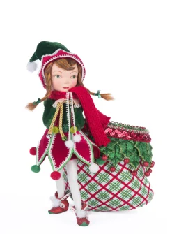 Katherine's Collection 12.5" Winter Snowdrop Elf With Bag Christmas Decoration 28-428412