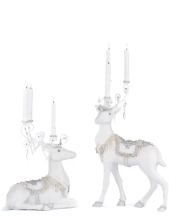 Katherine's Collection Crystal Christmas Standing Or Sitting Deer Christmas Candleholder
