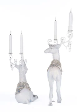 Katherine's Collection Crystal Christmas Standing Or Sitting Deer Christmas Candleholder
