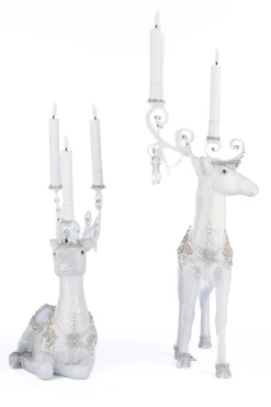 Katherine's Collection Crystal Christmas Standing Or Sitting Deer Christmas Candleholder