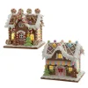 Kurt Adler 4.5" Battery Operated Light Up Lollipop House & Bubble Gum Factory Gingerbread Christmas Ornament JEL1417