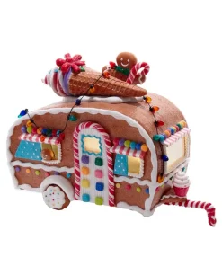 Kurt Adler 8.4" Battery Operated Light Up Gingerbread RV Food Truck Decoration JEL1102