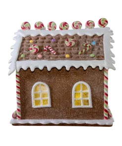 Kurt Adler 8" Battery Operated LED Lighted Gingerbread Lollipop Shop JEL1416