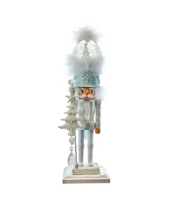 Kurt Adler 20" Hollywood Nutcrackers Lighted Animated Musical White Soldier Water Globe Hat Nutcracker HA0729