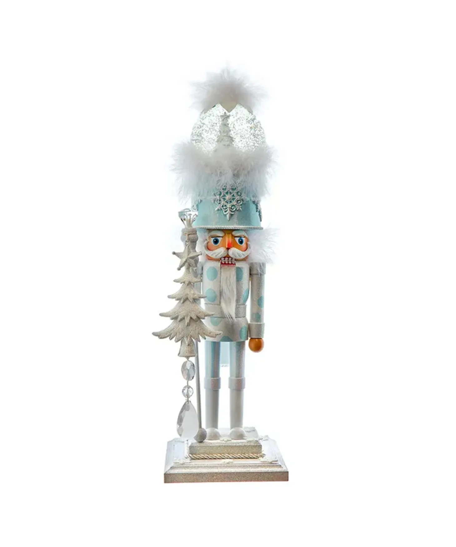 Kurt Adler 20" Hollywood Nutcrackers Lighted Animated Musical White Soldier Water Globe Hat Nutcracker HA0729