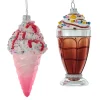 Kurt Adler 5.25" Ice Cream Or Soda Float Glass Christmas Ornaments T3585
