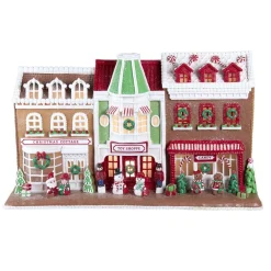 Kurt Adler 10" LED Lighted Claydough Gingerbread House Village Stores GBJ0011