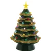 Kurt Adler 12" Light Up Ceramic Christmas Tree With Gold Glittered Tips JEL0810