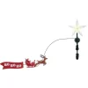 Kurt Adler 19.7" Lighted LED Star With Rotating Santa And Sleigh Christmas Tree Topper AD3001