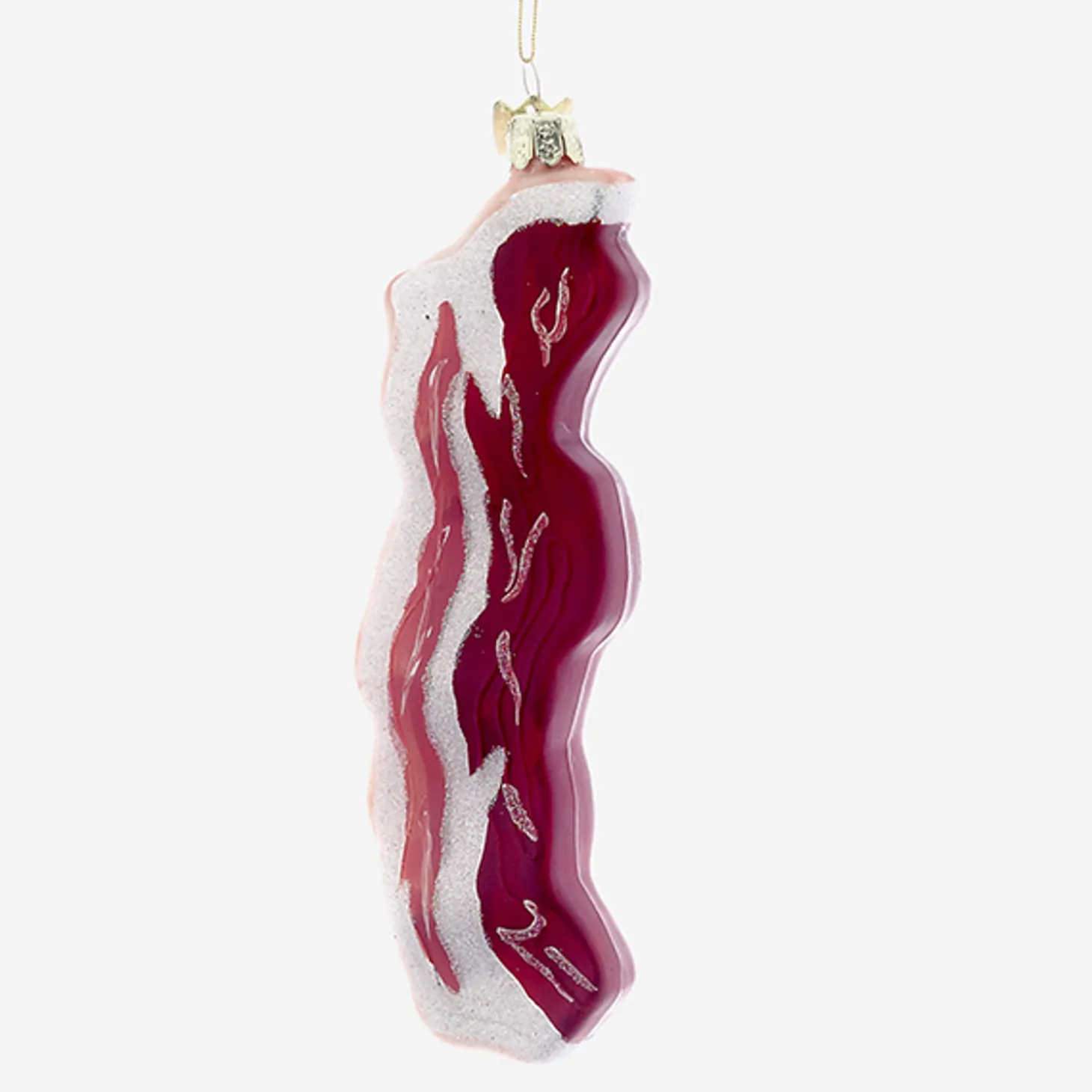 Kurt Adler 6" Noble Gems Bacon Glass Christmas Ornament NB0990