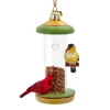Kurt Adler 4.5" Noble Gems Bird Feeder Glass Christmas Ornament NBX0119