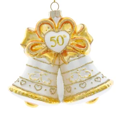 Kurt Adler 4.5" Noble Gems "50th Anniversary" Bell Glass Christmas Ornament NBX0107
