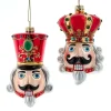 Kurt Adler 4.5" Nutcracker Or King Head Glass Christmas Ornament C6422