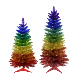 Kurt Adler 3' Or 4' Un-Lit Rainbow Foil Artificial Christmas Tree