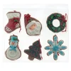 Kurt Adler 3.5" Set Of 6 Christmas Cookie Shape Ornaments D4533