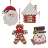 Kurt Adler 4.85" Set Of 4 Claydough Cookie Christmas Ornament D4156