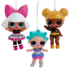 Kurt Adler 3.5" Set Of 3 L.O.L. Surprise! Christmas Ornament LL1231