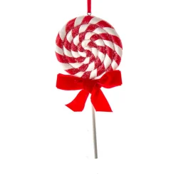 Kurt Adler 6.3" Set Of 2 Peppermint Stripe Lollipop Christmas Ornament D4099