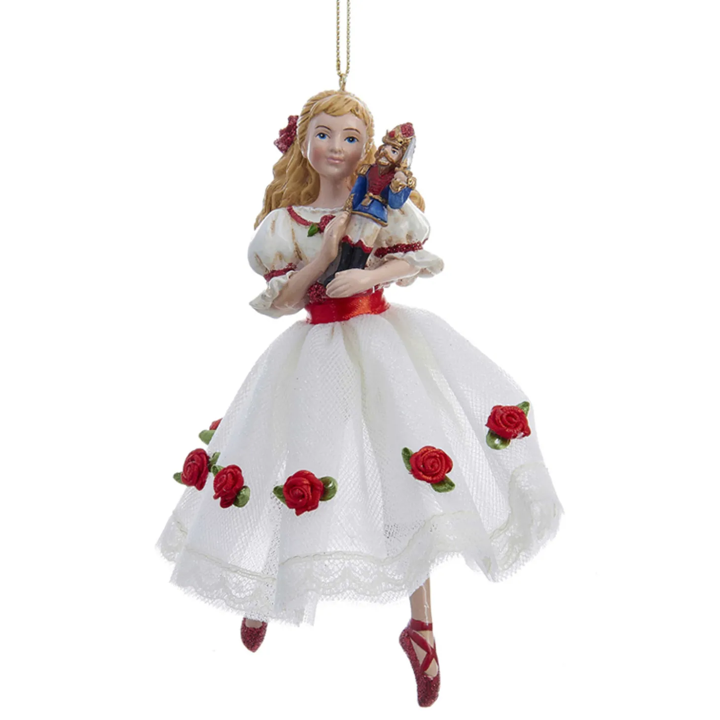 Kurt Adler 6" The Nutcracker Suite Clara In Cloth Dress Christmas Ornament C9252