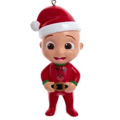 Kurt Adler Cocomelon JJ With Santa Hat Christmas Ornament CO1231