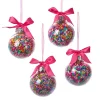 Kurt Adler 60MM Set Of 4 Bubblegum Balls With Sprinkles Christmas Ornaments D4419