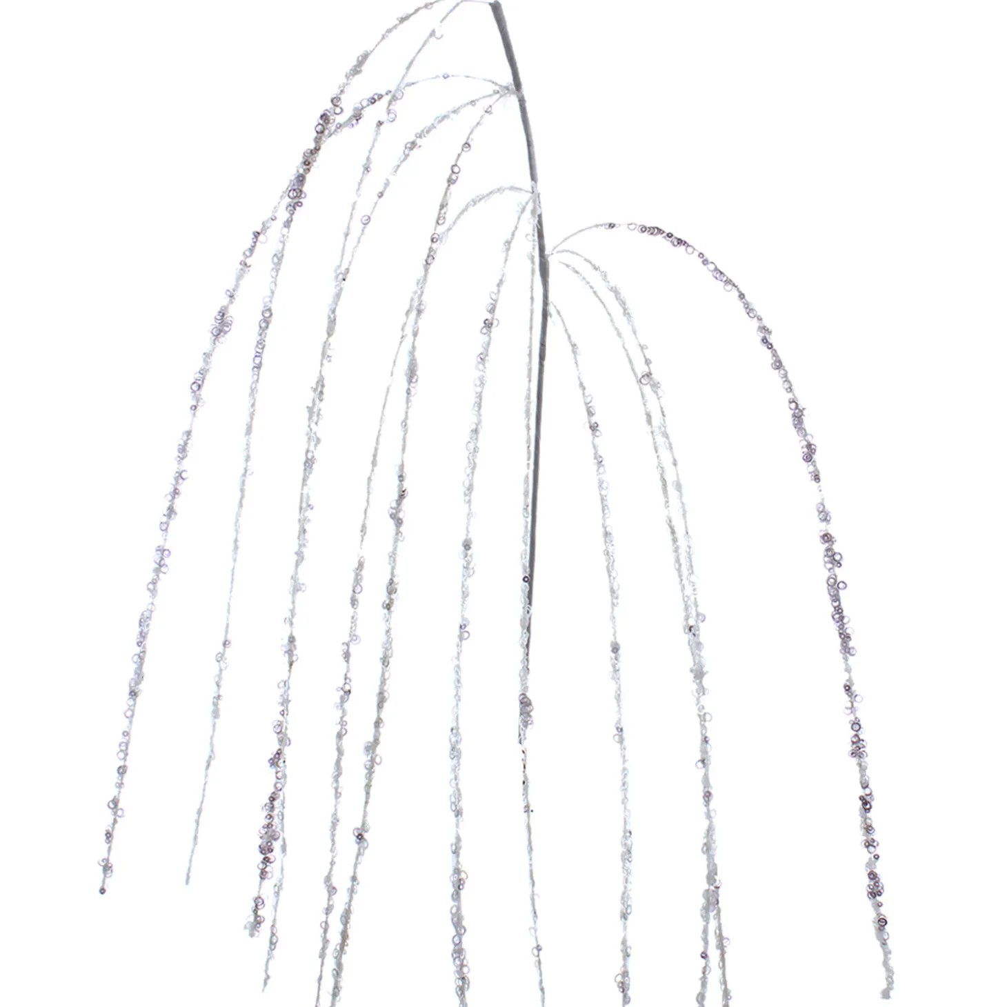 Kurt Adler White Sequined Hanging Christmas Tree Spray C0291