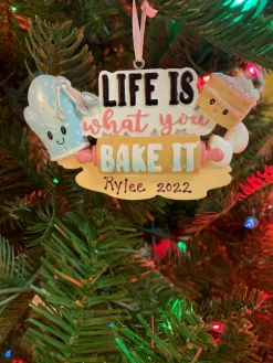 Life Is What You Bake It Personalized Christmas Ornament OR2285