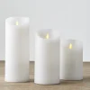 Liown 3.5" X 5", 7", Or 9" Moving Flame White Unscented Pillar Battery Candle