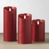 Liown 3.5" X 5", 7", Or 9" Moving Flame Burgundy Red-Cinnamon Scented Pillar Battery Candle