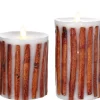 Liown 3.5" X 5" Or 7" Moving Flame Cinnamon Stick Pillar Candle