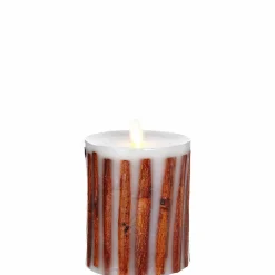 Liown 3.5" X 5" Or 7" Moving Flame Cinnamon Stick Pillar Candle