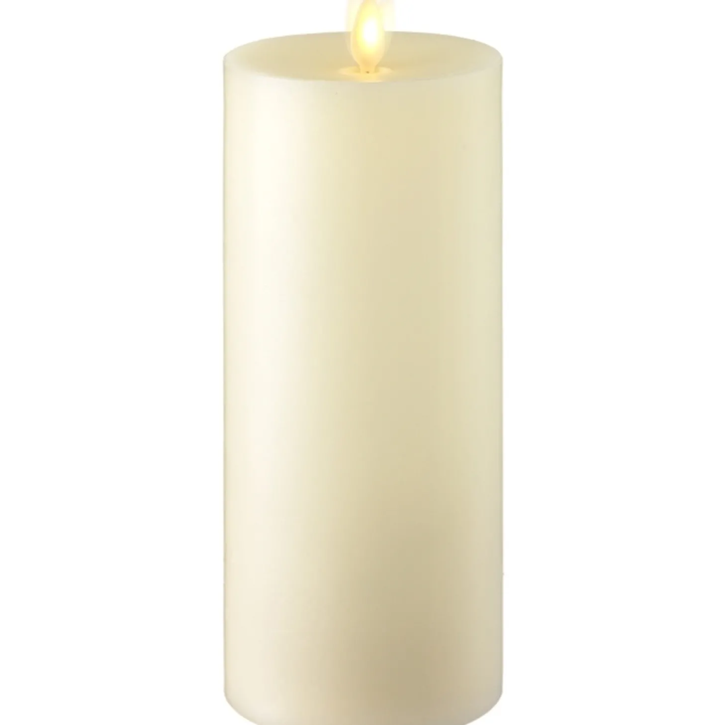 Liown 3.5" X 5" Or 7" Or 9" Flat Top Moving Flame Ivory Unscented Pillar Battery Candle