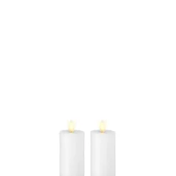 Liown 2" X 3.5" Set Of 2 Moving Flame White Unscented Votive Battery Wax Candle 37060